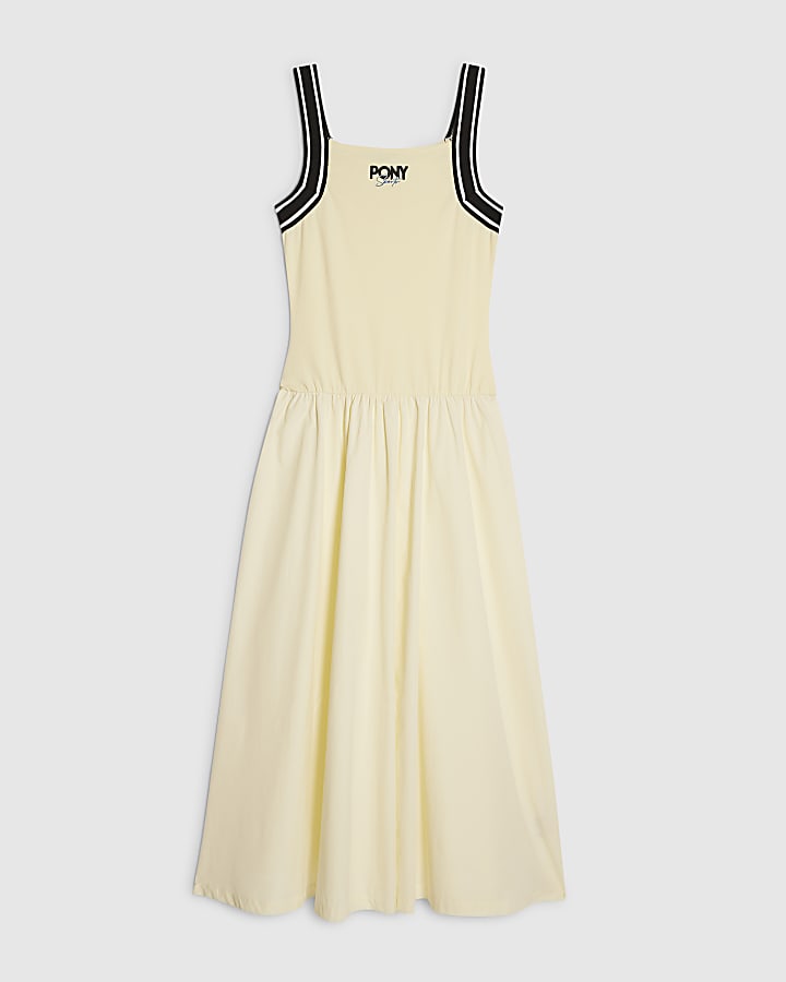 Yellow Pony Tipped Midi Dress