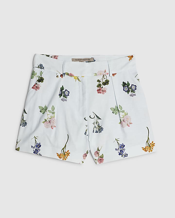 Petite Floral Tailored Shorts