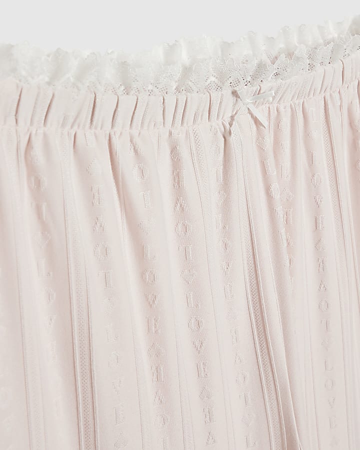 Pink Long Sleeve Embossed Love Pyjama Set
