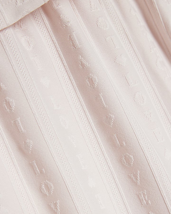 Pink Cami And Shorts Embossed Pyjama Set