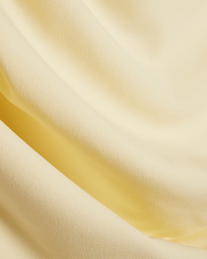 Yellow One Shoulder Drape Peplum Top