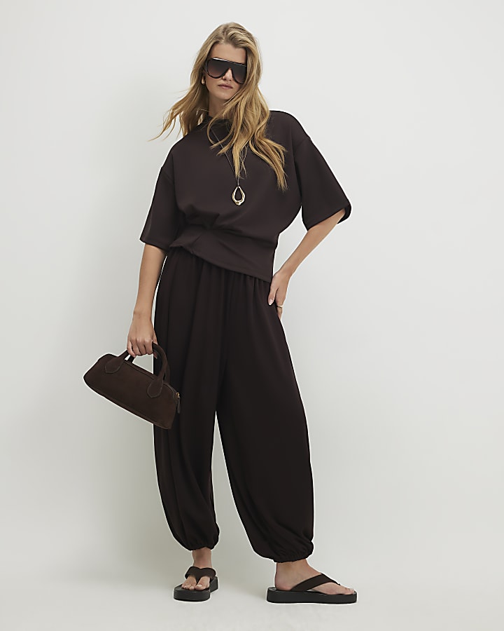Brown Premium Tuck Side T-Shirt
