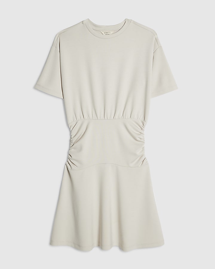 Cream Premium Banded Mini Dress