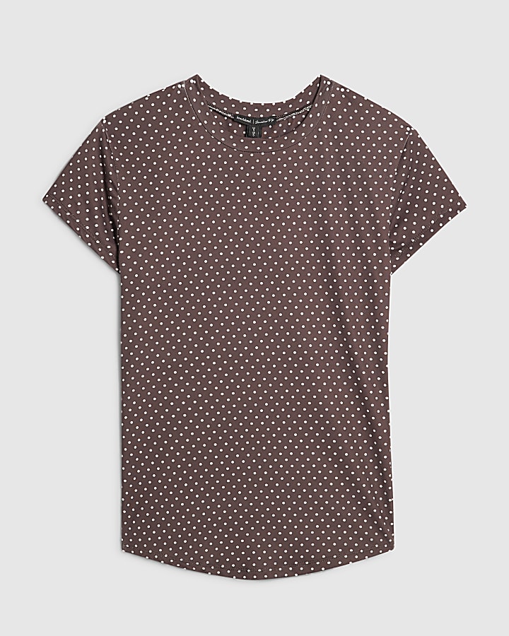 Brown Polka Dot T-Shirt