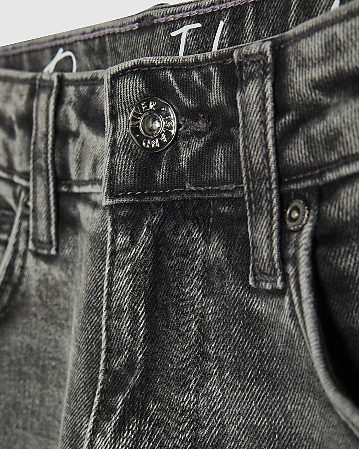 Grey Stretch Straight Leg Jeans