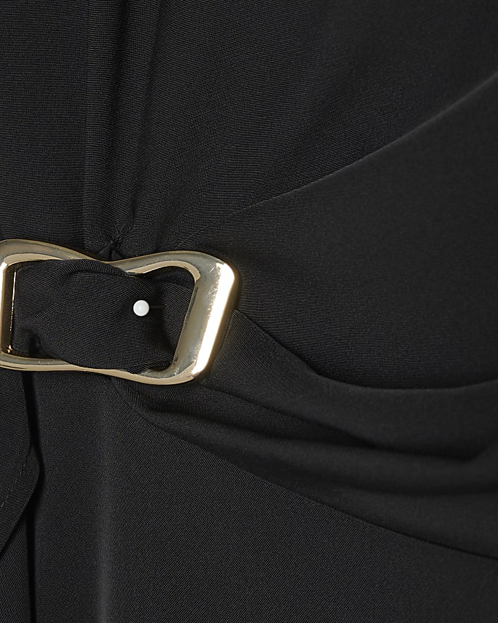 Black Trim Detail Mini Dress