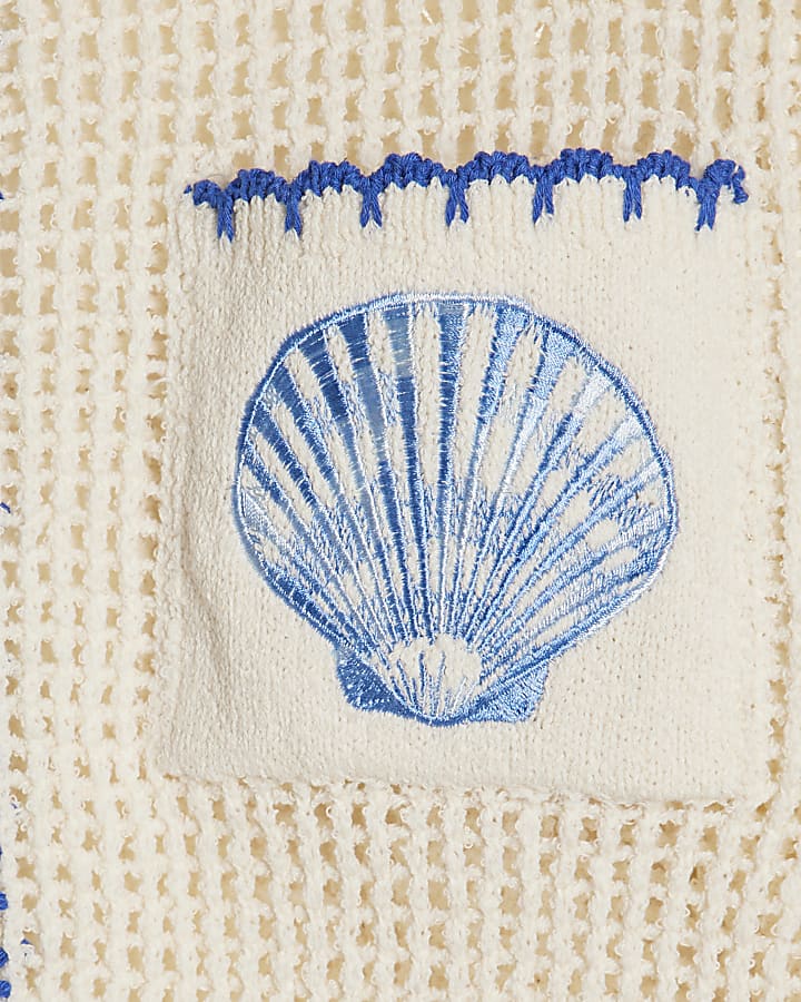Beige Knitted Shell Pocket Top