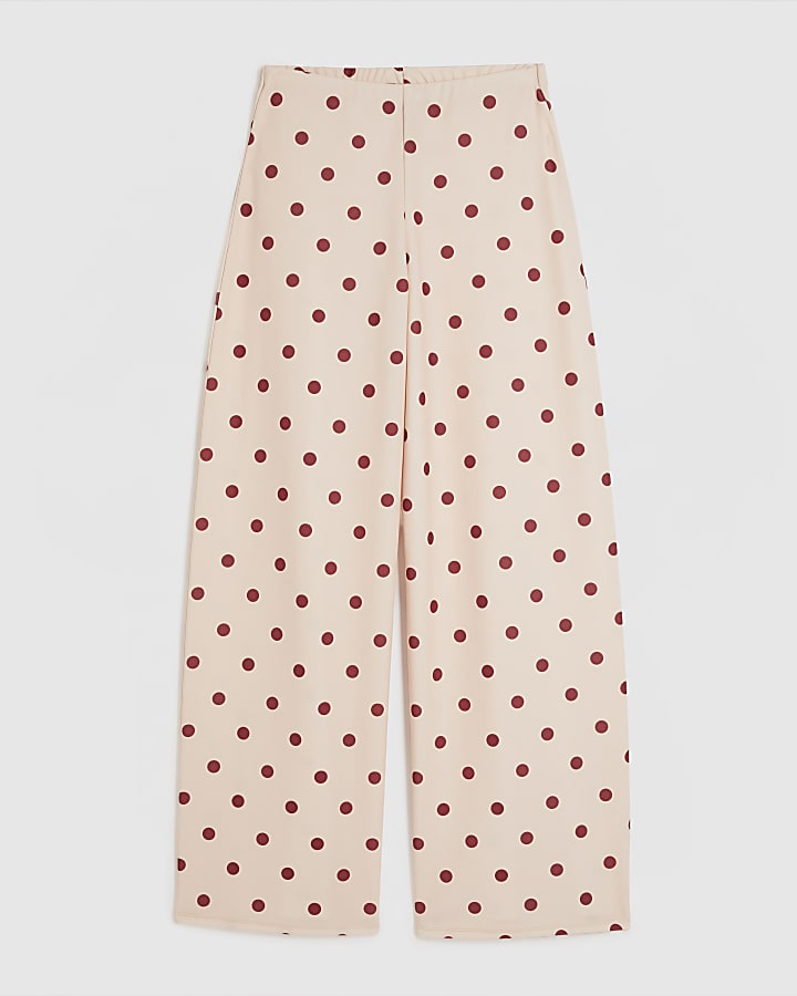 Pink Spot Wide Leg Trousers