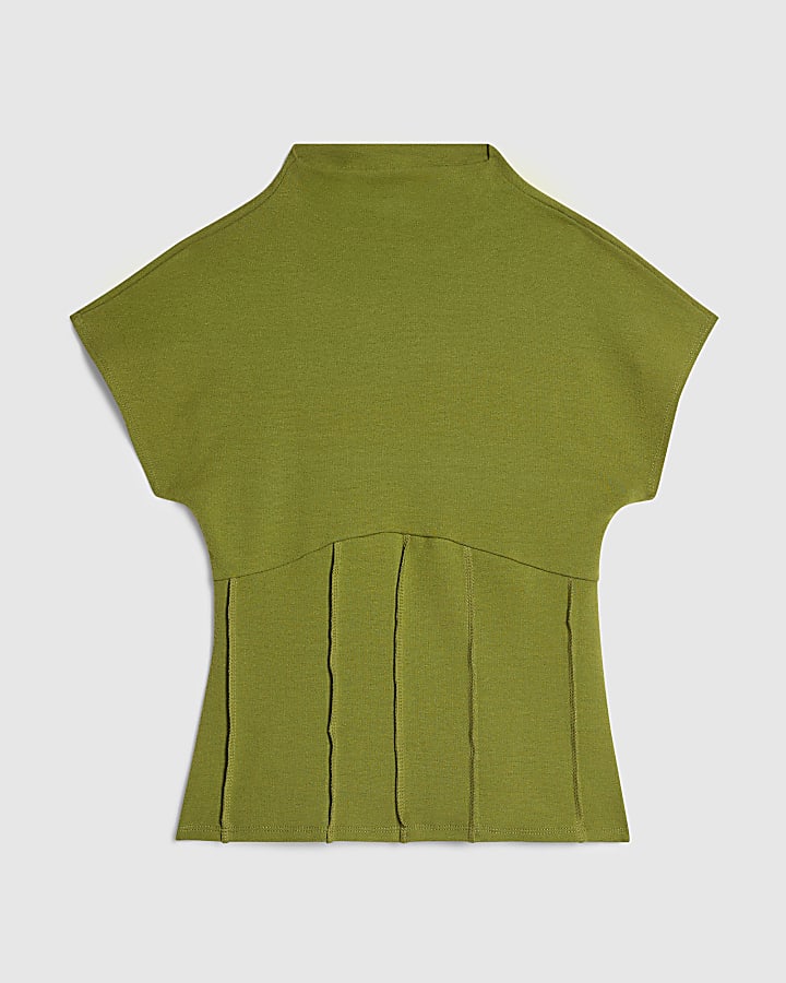 Green High Neck Corset Top