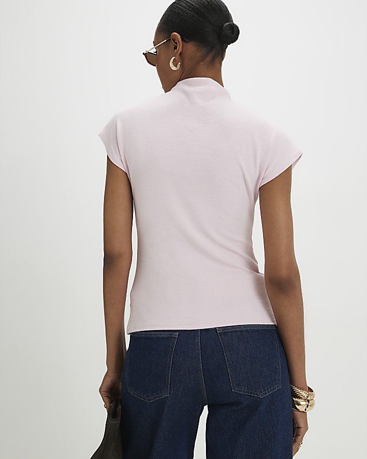 Pink High Neck Corset Top