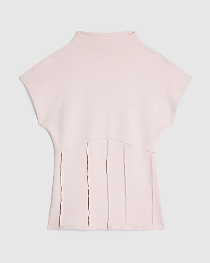 Pink High Neck Corset Top