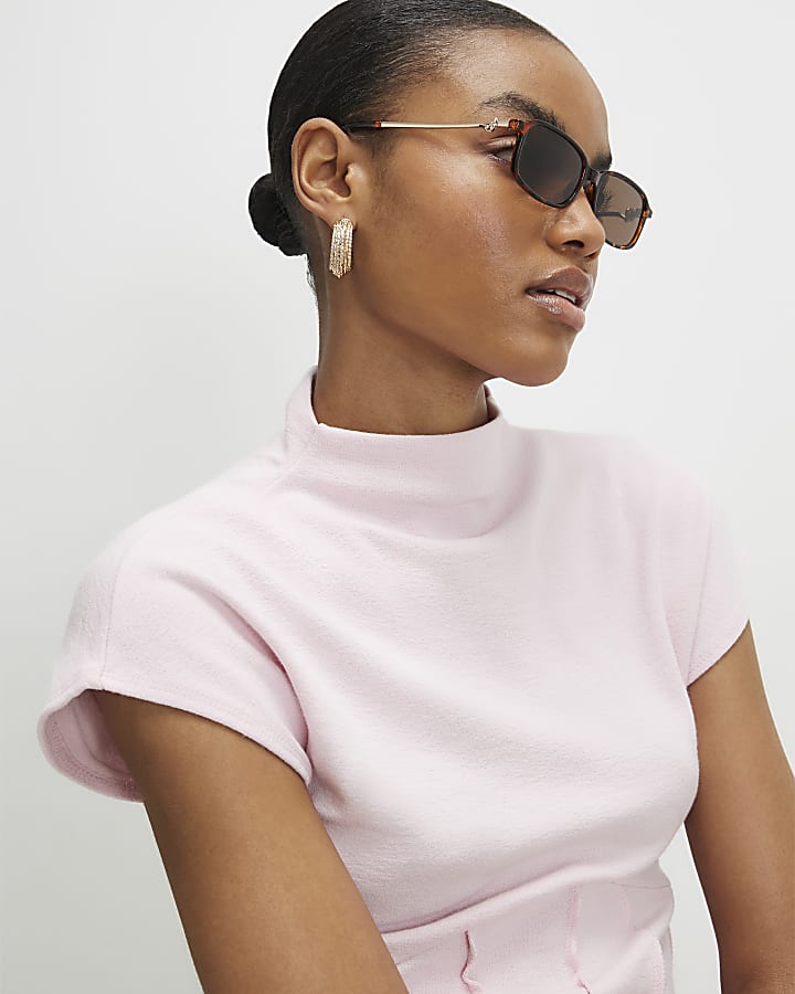 Pink High Neck Corset Top