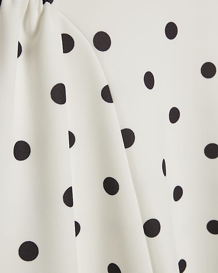 White Spot Godet Maxi Dress