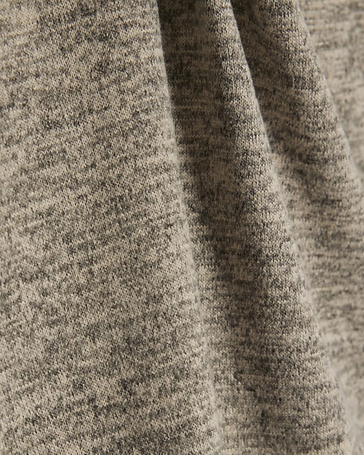 Grey Long Sleeve Tie Top