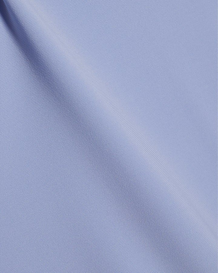 Blue Asymmetric High Neck Top
