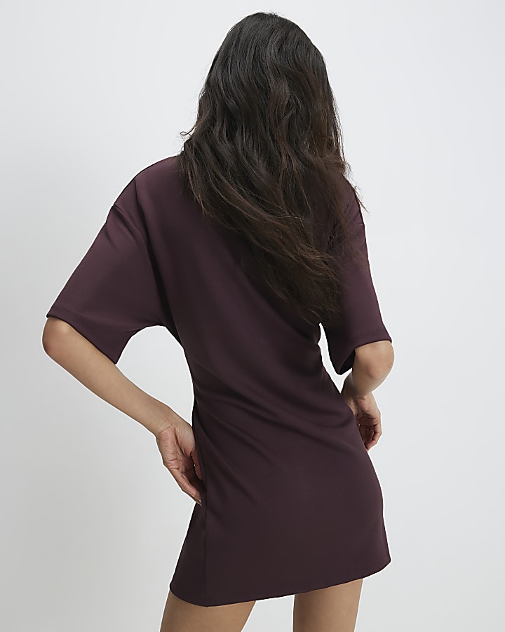 Red Premium Tie Front Mini Dress