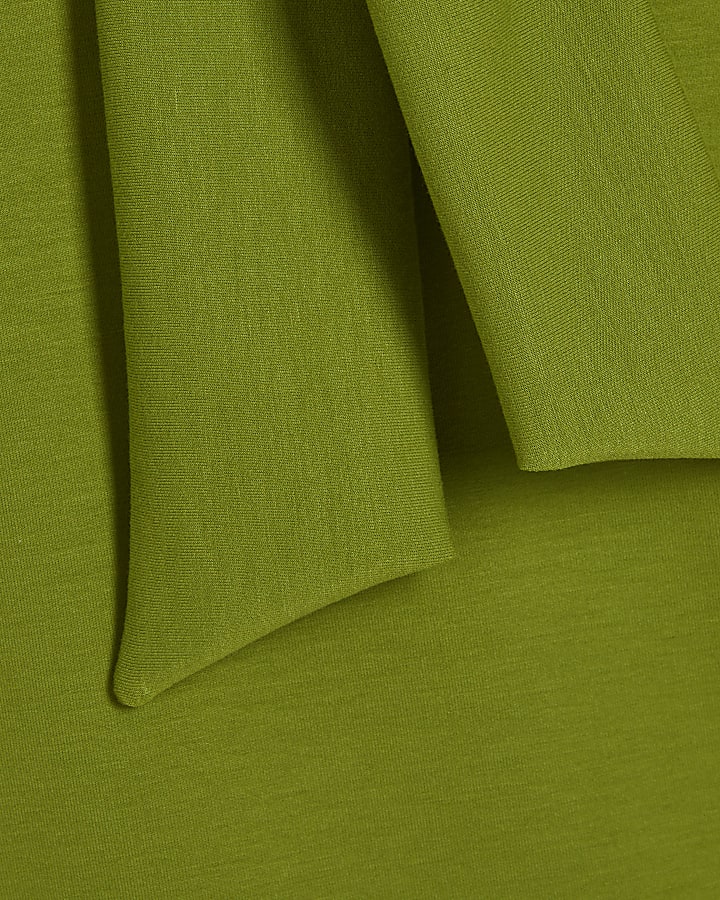 Green Premium Tie Front Mini Dress
