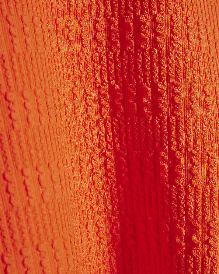 Orange Sleeveless Polo Top