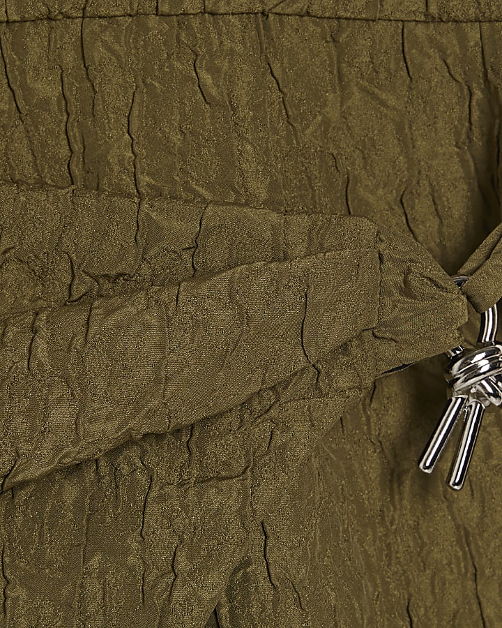 Khaki RI Studio Full Sleeve Textured Playsuit