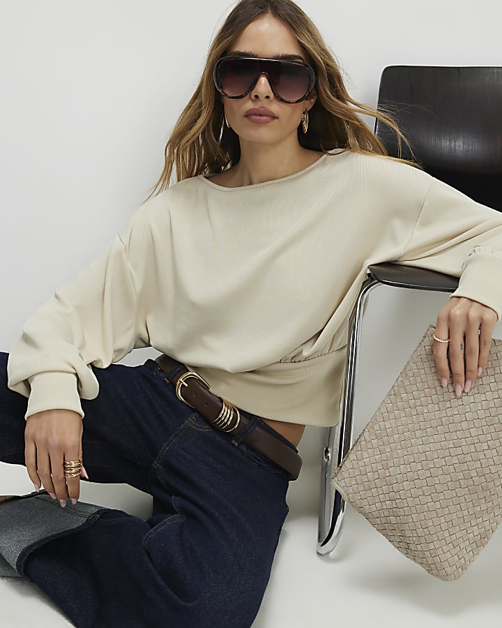 Beige Batwing Jumper