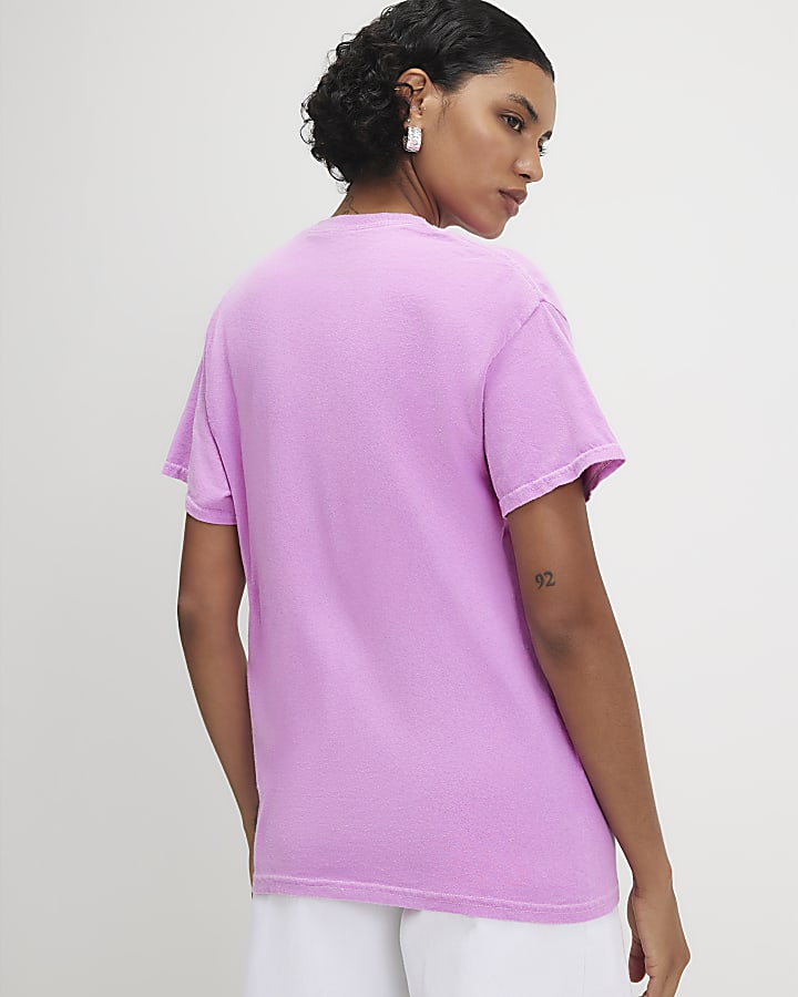 Pink Cotton Tiger Print T-Shirt