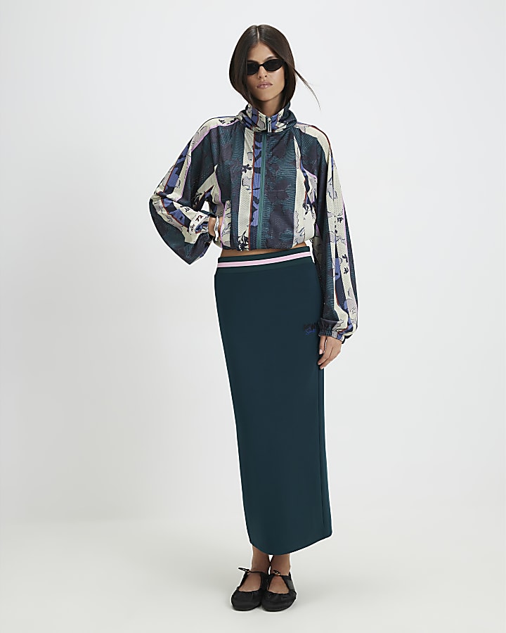 Green Pony Tipped Maxi Skirt