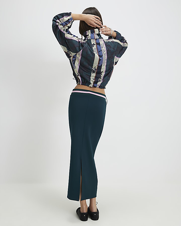 Green Pony Tipped Maxi Skirt
