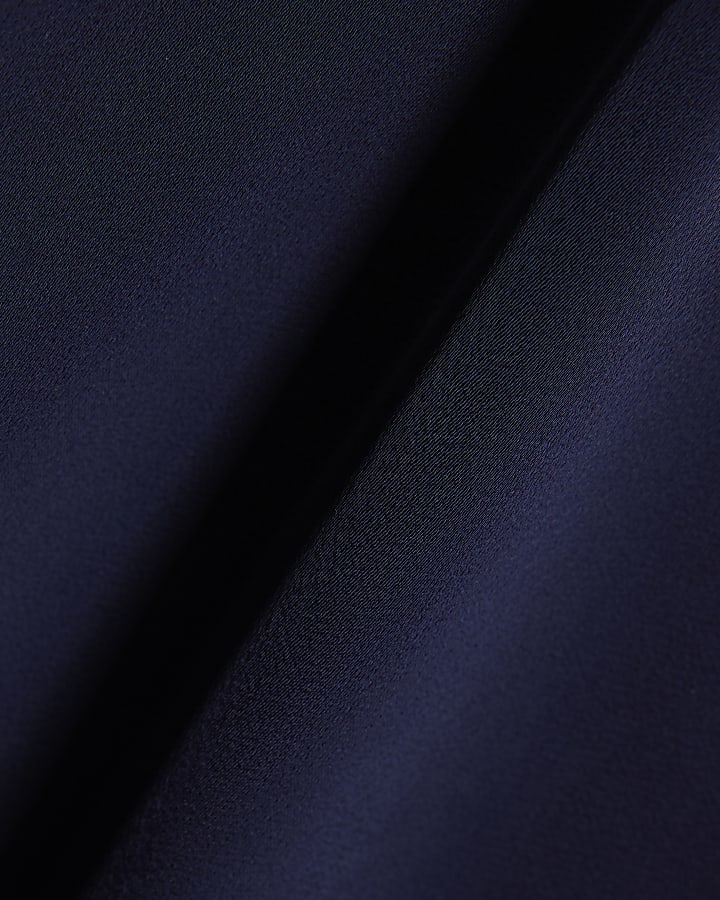 Navy Slimline Satin Shirt