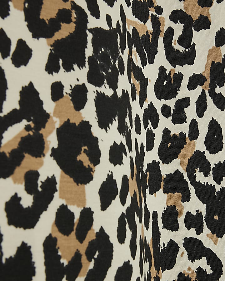 Brown Premium Animal Print Boxy T-shirt