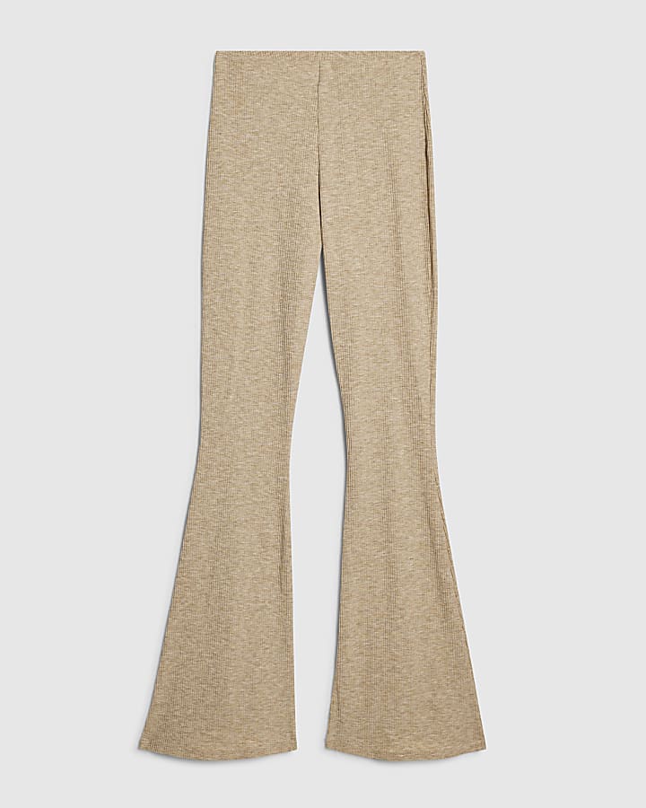 Beige Flared Trousers