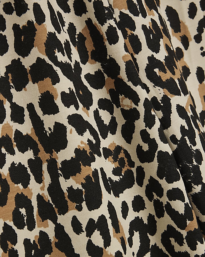 Brown Premium Animal Print Wide Leg Joggers