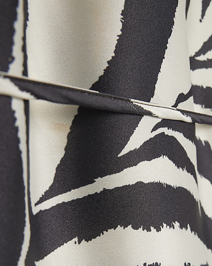 Cream Zebra Slip Midi Dress