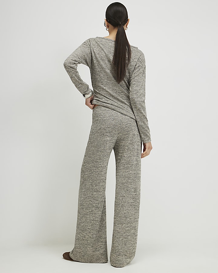 Grey Wide Leg Trousers