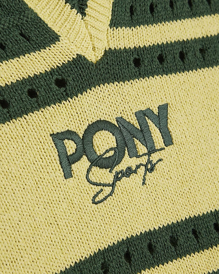 Green Crochet Polo Shirt