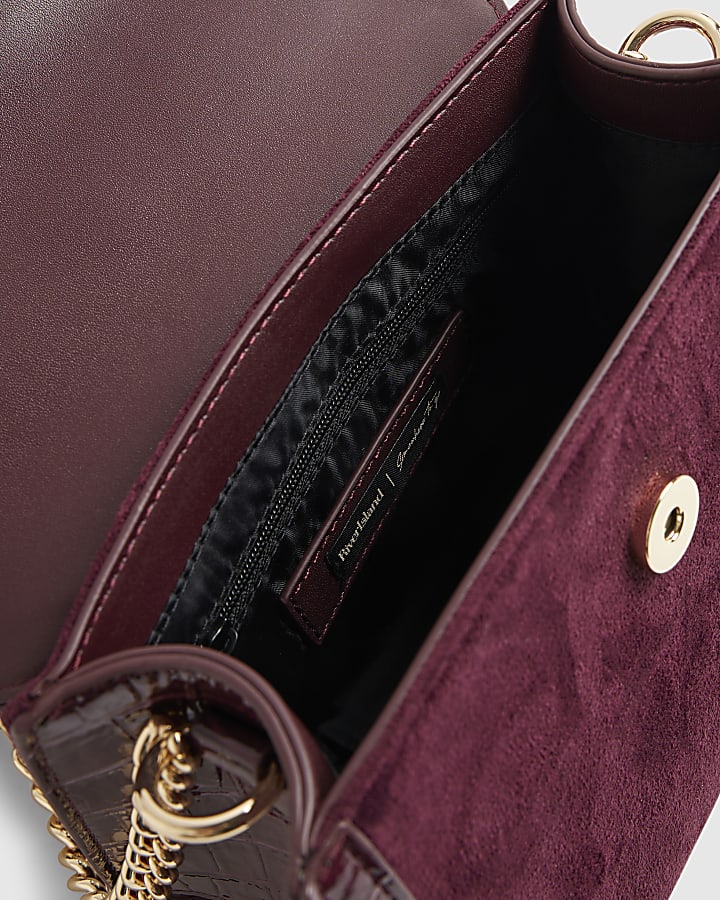 Red Mini Faux Suede Cross Body Bag