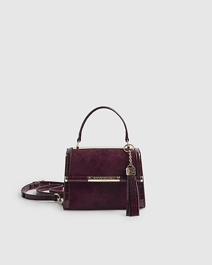 Red Mini Faux Suede Cross Body Bag