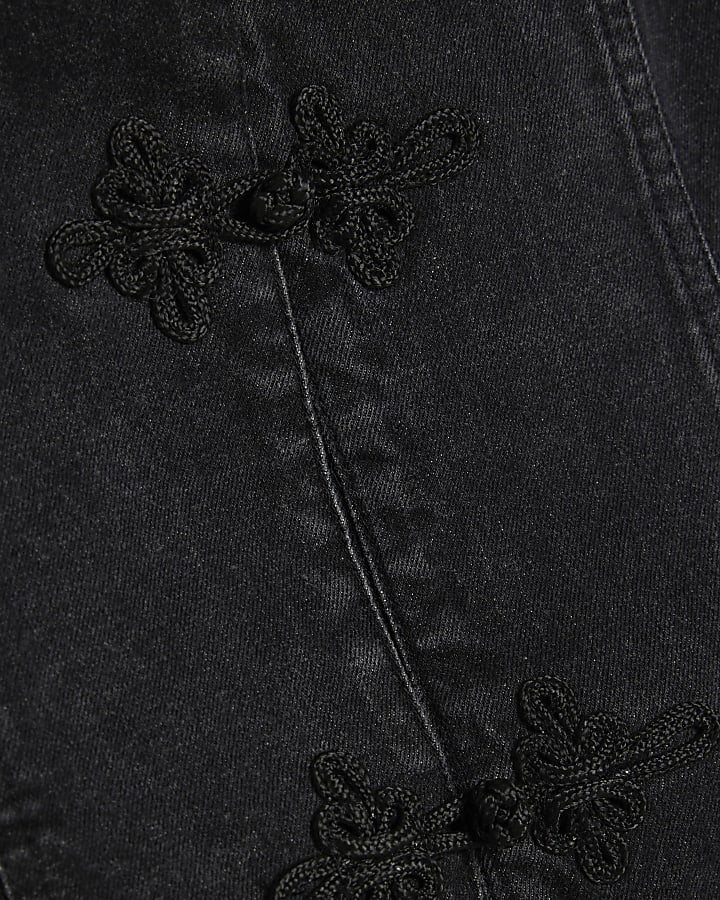 Petite Black Denim Stretch Waistcoat