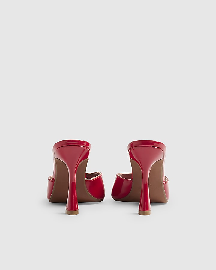 Red Mule Heeled Sandals