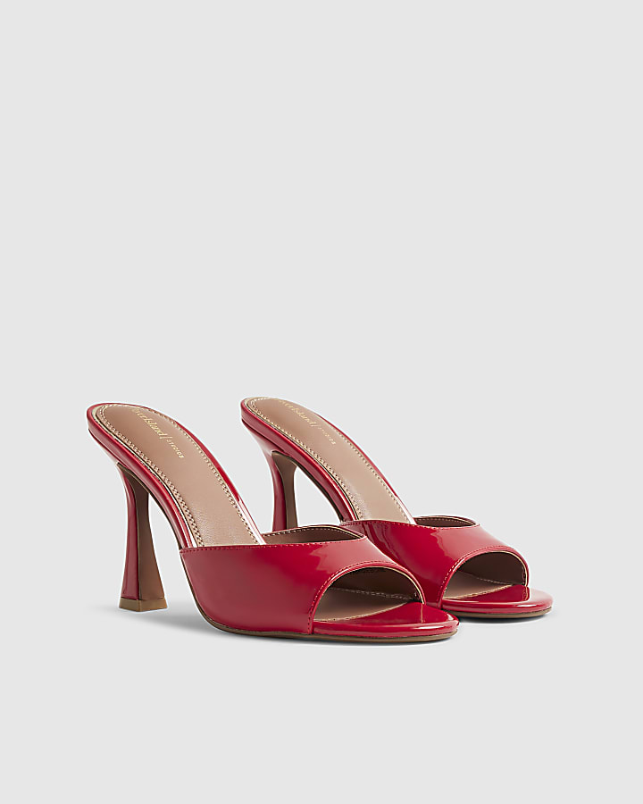 Red Mule Heeled Sandals