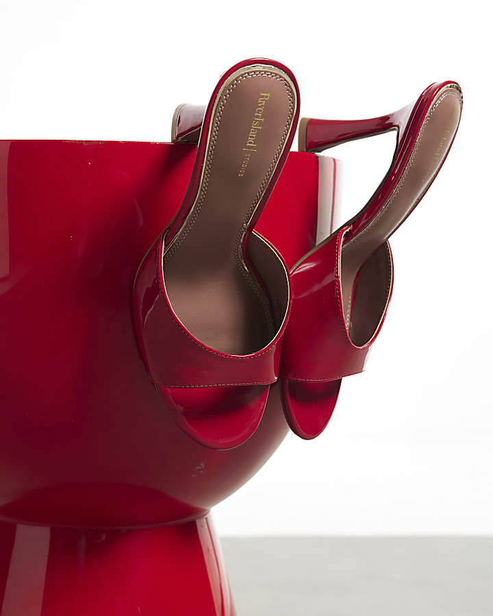 Red Mule Heeled Sandals