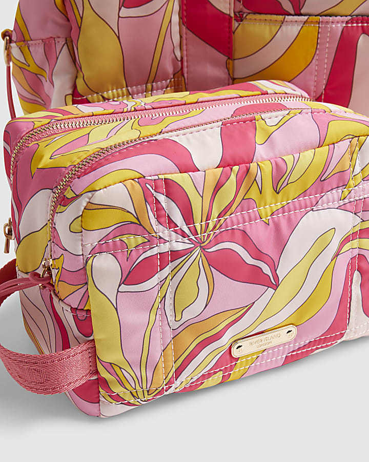 Pink Swirl Quilted Holdall Bag Bundle