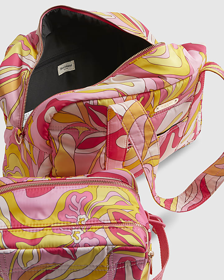 Pink Swirl Quilted Holdall Bag Bundle