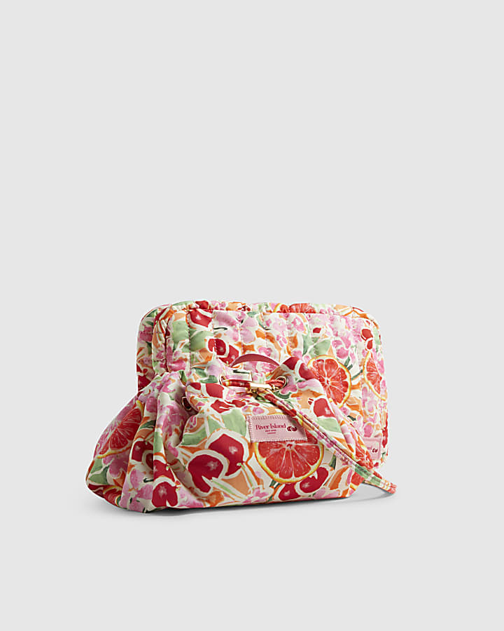 Orange Fruit Floral Makeup Bag Bundle