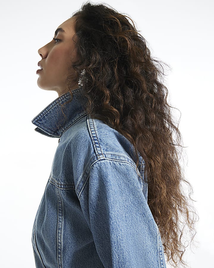 Blue Denim Zip Through Dress