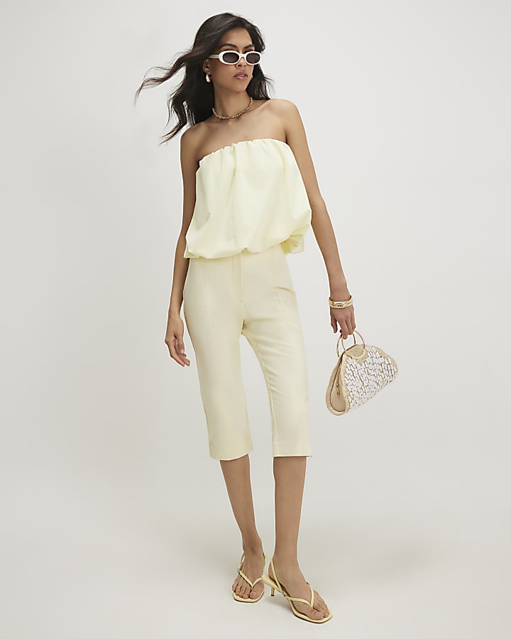 Yellow Bandeau Bubble Top