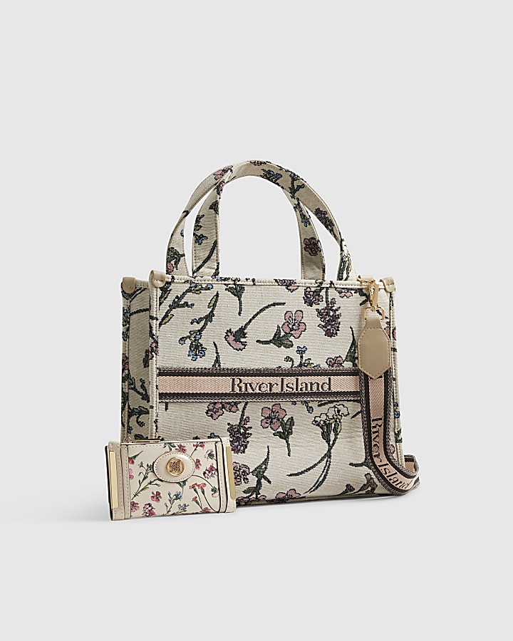 Cream Ditsy Floral Tote Bag Bundle
