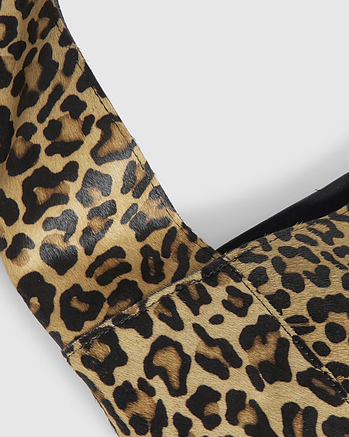 Brown Leopard Print Hair On Leather Bag