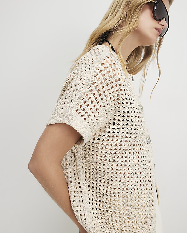 Gold Boxy Knitted Waistcoat