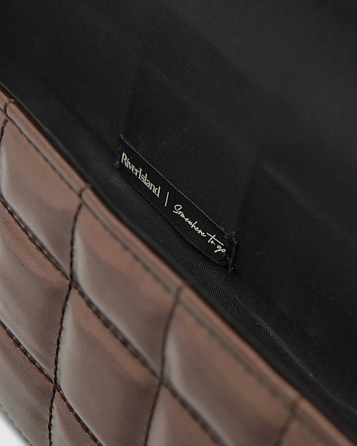 Bronze Quilted Clutch Bag