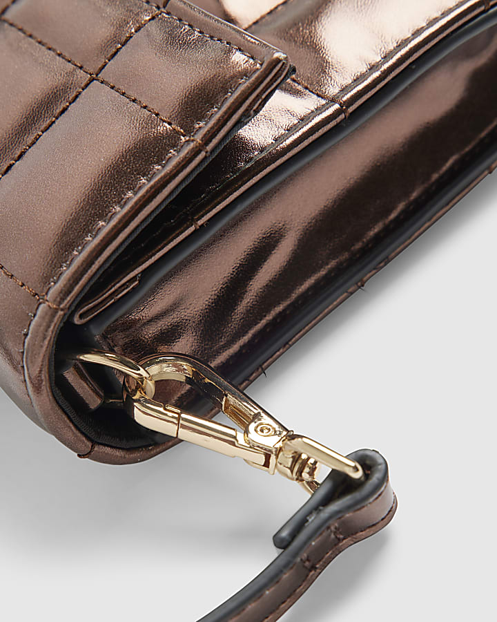 Bronze Quilted Clutch Bag